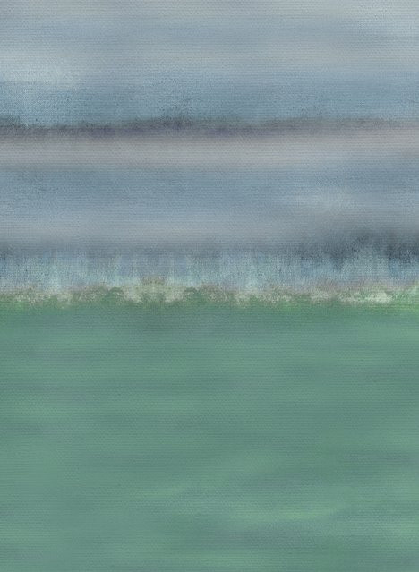 Coordonne Panorama Tapete Aquarell-Design in Emerald Grün - Bild 1