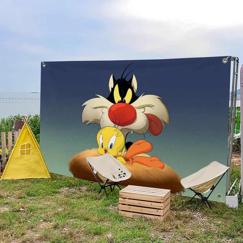 Cartoon Tweety Vogel Wandbanner Mehrfarbig als dekorative Tapisserie für Wohnzimmer oder Wohnheim - Bild 6