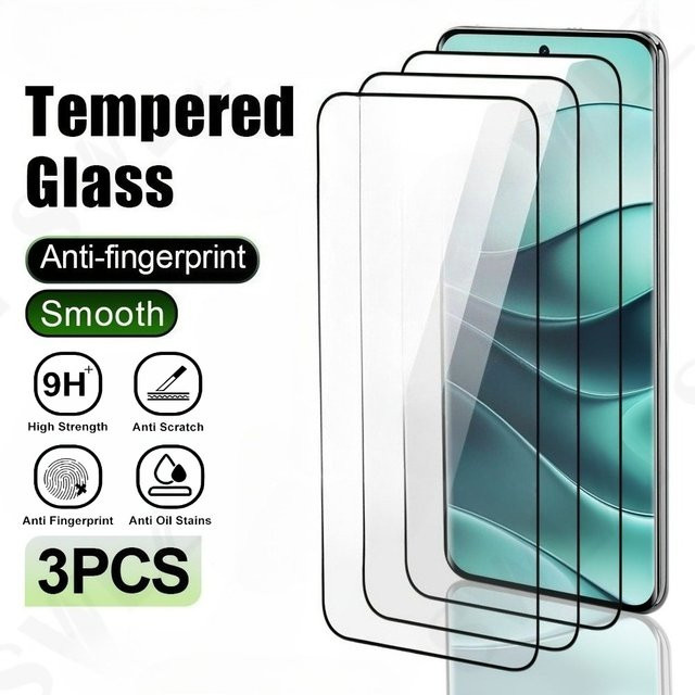 3er-Set Xiaomi Displayschutzfolie aus gehärtetem Glas, transparent, passend für Redmi Note 14 13 Pro Plus 12 11 Pro 14S 12S sowie Redmi 14C 13C 13 12C 10A 9A - Bild 1