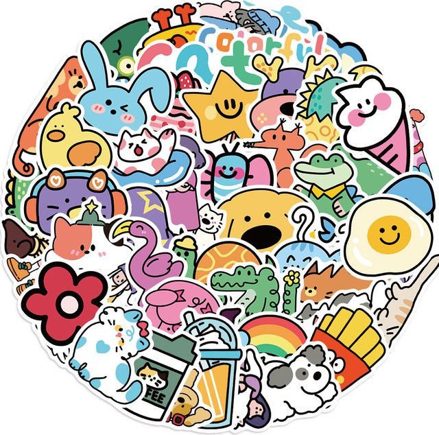 50 Stück Cartoon Planet Graffiti Aufkleber für Kinder in Mehrfarbig - Bild 1