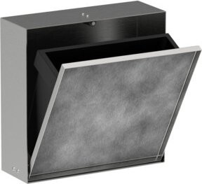 Hansgrohe XtraStoris Rock EB-Abfalleimer in Edelstahloptik, Farbe: Grau, B/T/H: 30 x 30 x 10 cm - Bild 1