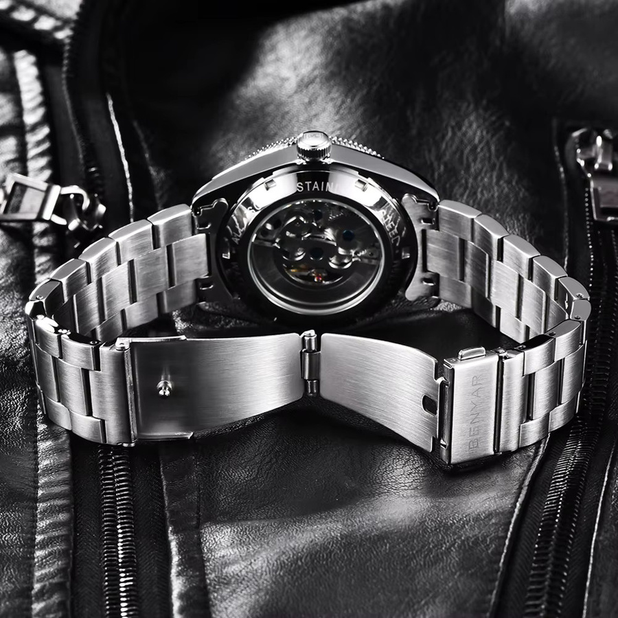 BENYAR Armbanduhr Automatik, Edelstahl, Schwarz, Herren - Bild 5