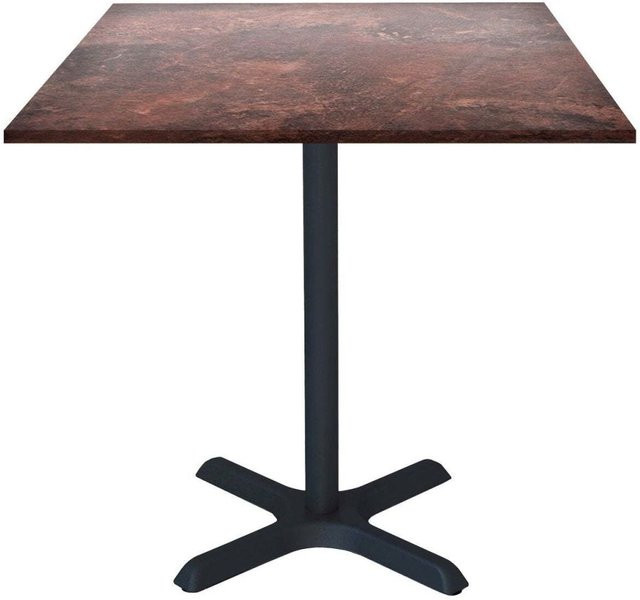 RestooTab Tisch Dina quadratisch mit Stein-Dekor, Farbe Rot und Schwarz, B/T/H: 70 x 70 x 74 cm - Bild 1