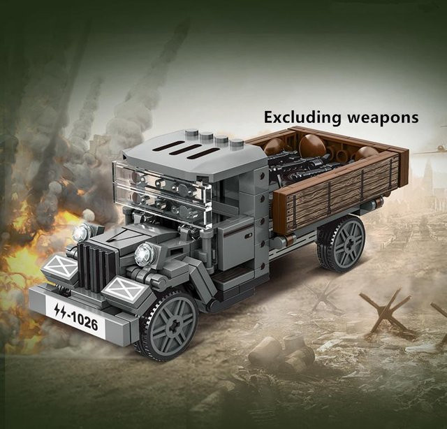 Militär LKW Tarnung Kommando Panzerabwehrgeschütz Geländewagen Bausteine Modellsets ab 6-12 Jahre - Bild 1