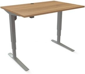 STIER Elektrisch höhenverstellbarer Schreibtisch 501-43 in Nussbaum mel., B/T: 120 x 80 cm, Höhe: 65-125 cm - Bild 1