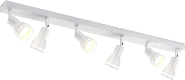 NETTLIFE Deckenstrahler aus Metall in Weiß mit 6x GU10 Fassungen, verstellbar und modern - Bild 1