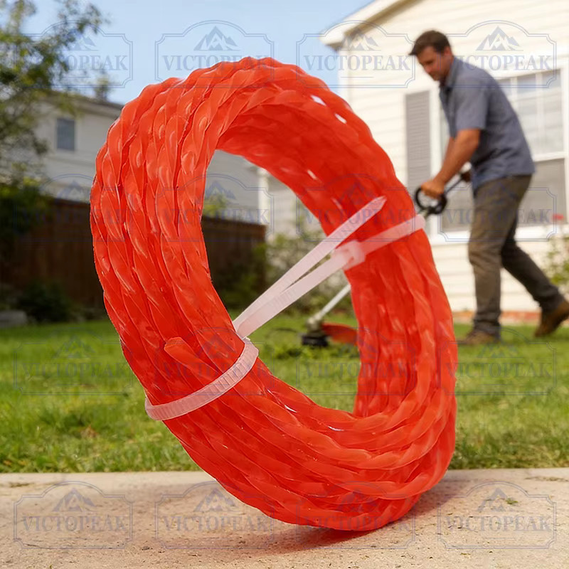 Victopeak Rasentrimmerfaden Gedreht in Orange-Rot, Durchmesser: 3,0 mm, Länge: 5 m - Bild 2