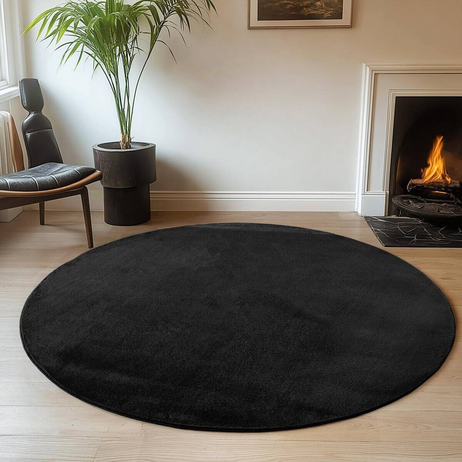 Ayyildiz Kurzflorteppich Joy rund Schwarz Durchmesser: 80 cm - Bild 4