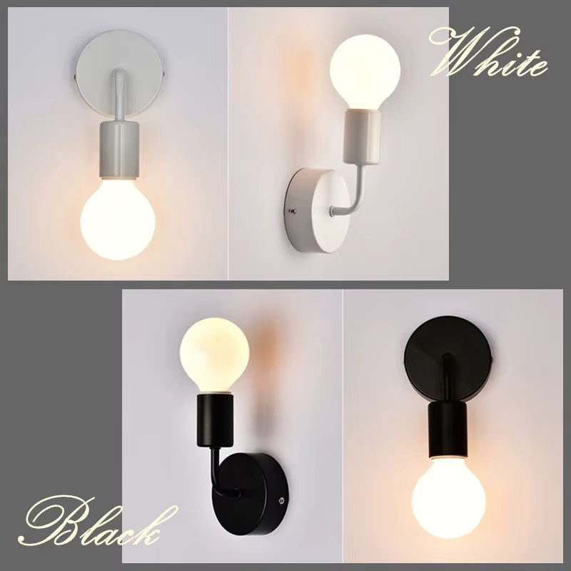 YNL Wandlampe im Nordic-Industrie-Design aus Eisen in Schwarz für Schlafzimmer und Badezimmer mit E27 Fassung - Bild 2