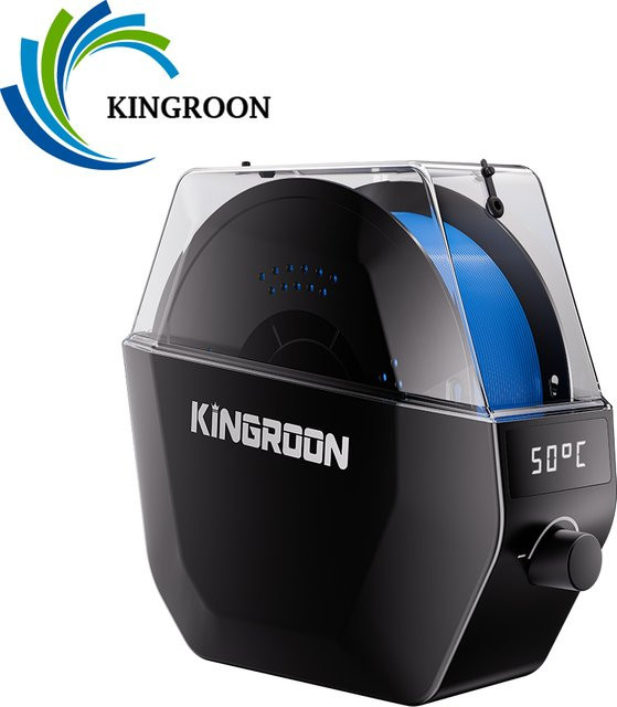 KINGROON KR01 3D-Filament-Trocknerbox in Schwarz mit 360 Grad Heißluftheizung für PETG, TPU, ABS, PLA+ und PLA - Bild 1