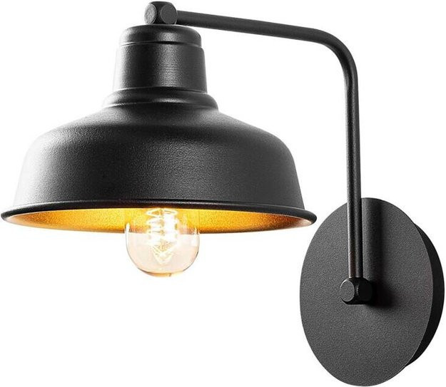 Opviq Wandleuchte aus Metall in Schwarz für Wohnzimmer, Schlafzimmer und Flur, E27, B/H/T: 27 x 24 x 19 cm - Bild 1