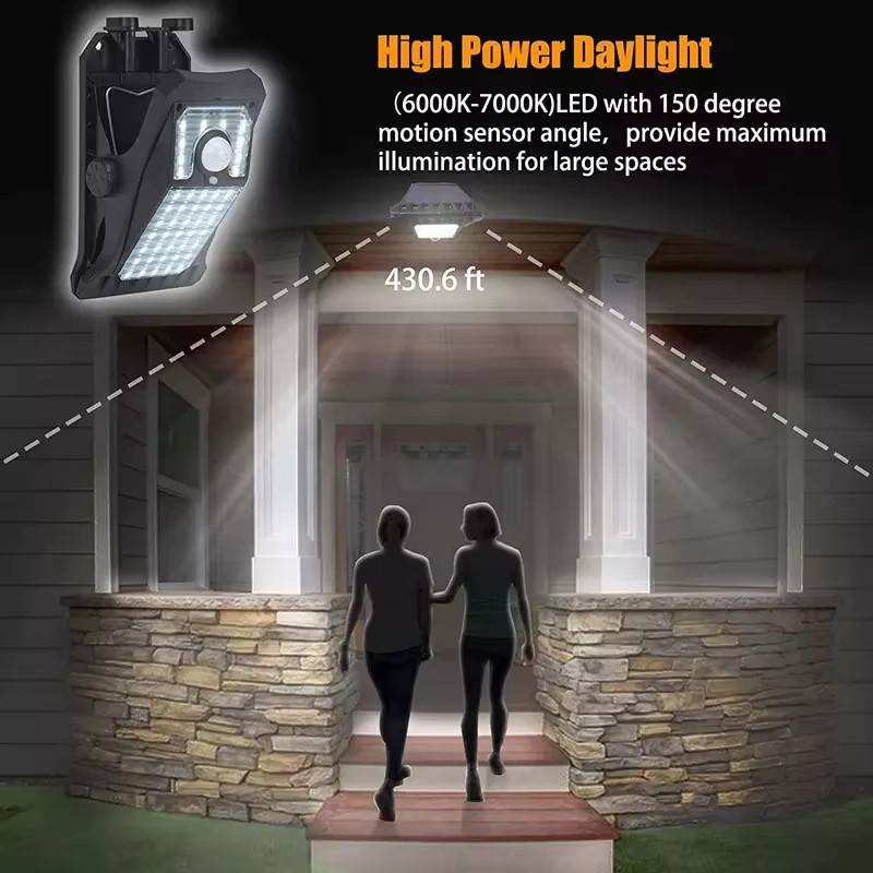 ESMARTER Solar LED Laterne mit Bewegungssensor, IP65 wasserdichte Clip-On Außenleuchte in Weiß für Garten, Terrasse und Camping - Bild 3