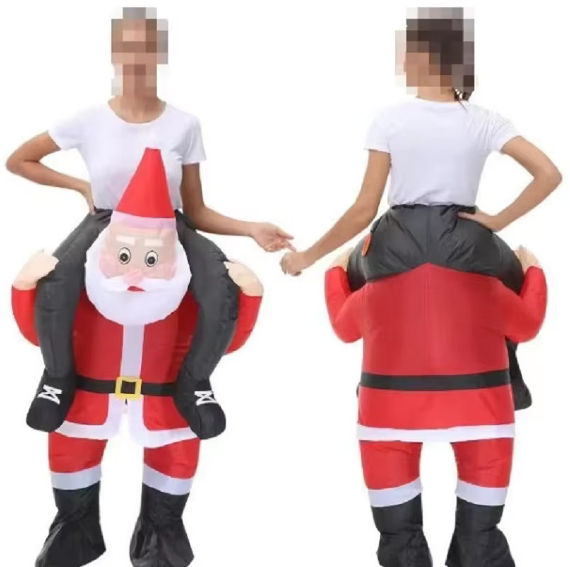 Hangchen Family Weihnachtsmann-Kostüm, aufblasbarer Anzug, Rot, Unisex - Bild 1