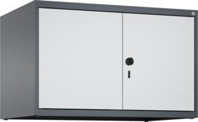 C+P Aufsatzschrank Classic PLUS mit 2 Abteilen, Wandmontage, Stahl, B/H/T: 80 x 50 x 50 cm, Farben: Anthrazitgrau und Lichtgrau - Bild 1