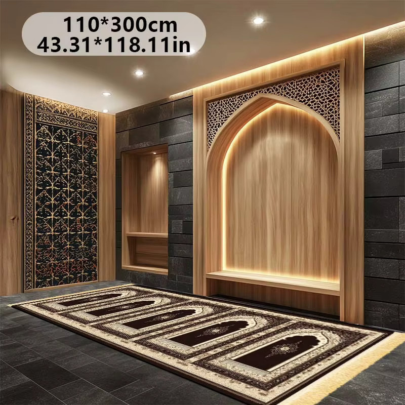 VIKAMA Faltbare Muslimische Gebetsmatte mit Quasten im orientalischen Design für Innen und Außen - Bild 3