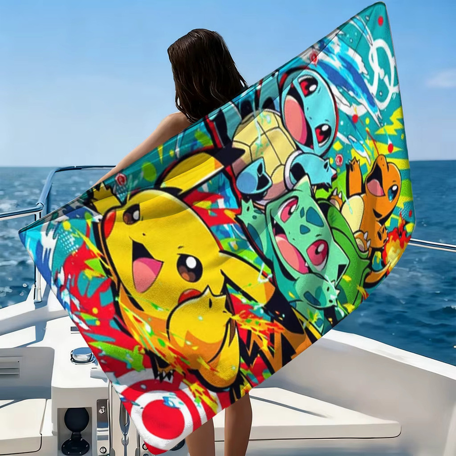 Potdemiel Pokemon Strandtuch, schnelltrocknendes und saugfähiges Badetuch in Multicolour, B/H: 60 x 40 cm - Bild 3
