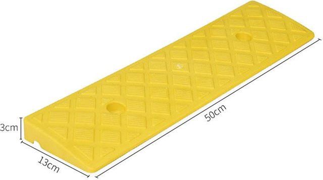 Rutschfeste Kunststoff Bordsteinrampe von Xibei in Gelb für Autos, Fahrräder und Rollstühle, Höhe: 3 cm - Bild 1