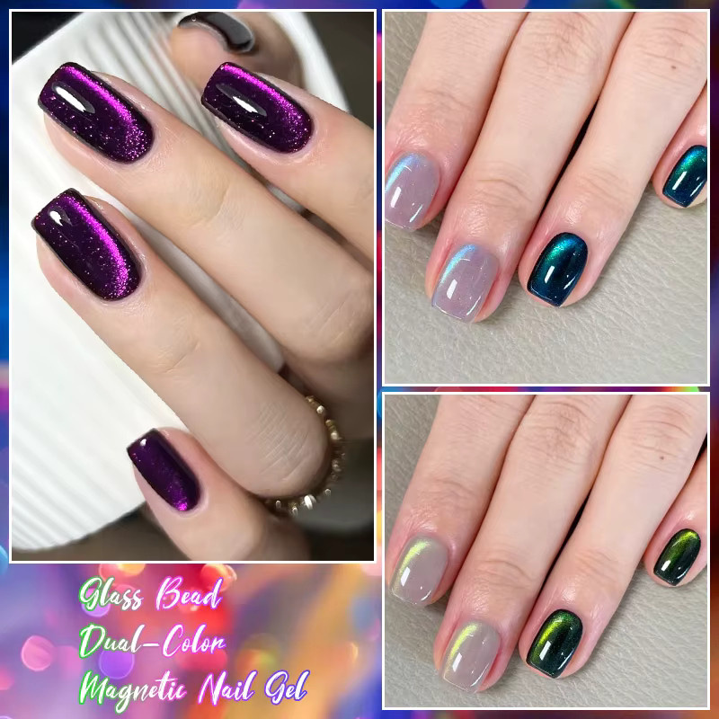 MEET ACROSS Glasperle Dual-Color Cat Magnetic Gel, Galaxy Effect - Bild 5