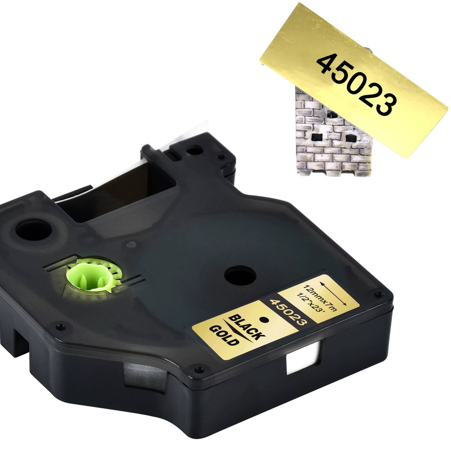Kompatible Dymo D1 Thermobänder für Labelmanager LM160, 210D und LM280 PNP in den Breiten 6mm, 9mm, 12mm, 19mm und 24mm, Farben Schwarz und Gold - Bild 2