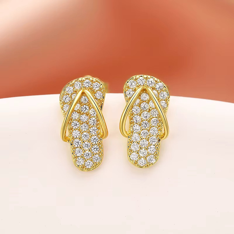 Huitan Chic Ohrstecker, Gold, Zirkonia, Damen - Bild 2