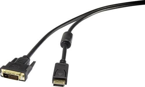 Renkforce DisplayPort auf DVI-D Adapterkabel, Schwarz, Länge: 1,80 m - Bild 1