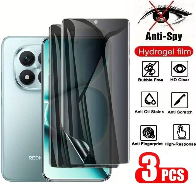 3er-Pack Xiaomi Datenschutz-Hydrogel-Displayschutzfolie für Redmi 15C 14C 13C 12C 12R Note 15 Pro 5G 11 9 10S 15R, transparent - Bild 1