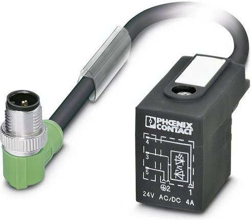 Phoenix Contact 1438901 Sensor-Aktor-Steckverbinder M12 gewinkelt, 3-polig, schwarz-grau, 7,50 m - Bild 1