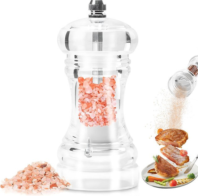 Leeseph Pfeffermühle aus Acryl in Transparent mit einstellbarer Mahlgradregulierung und Keramikrotor - Bild 1