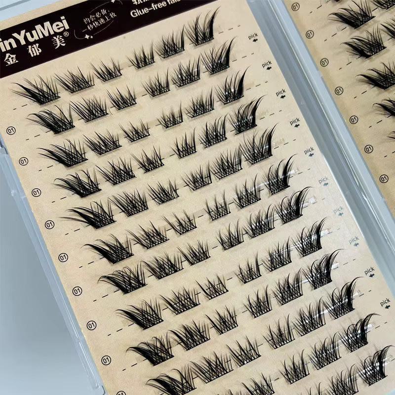Selbstklebende falsche Wimpern, segmentiert, wiederverwendbar, Unisex - Bild 3