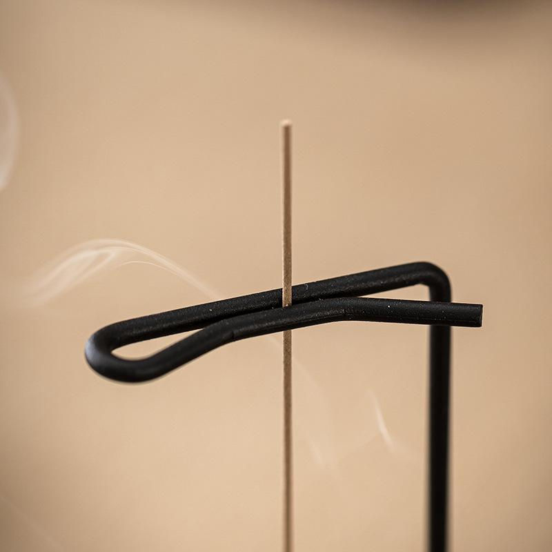 SheyIn Räucherstäbchenhalter aus Holz und Metall mit Aschefang-Design für Meditation und Spa - Bild 4