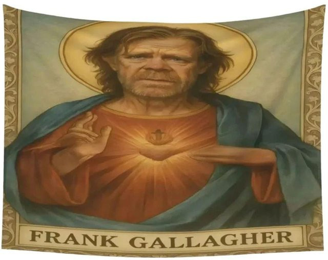 Frank Gallagher Holy Meme Wandteppich von JMG Household Supplies, lustiger Wandbehang aus Polyester in Mehrfarbig, B: 40 cm, H: 60 cm - Bild 1