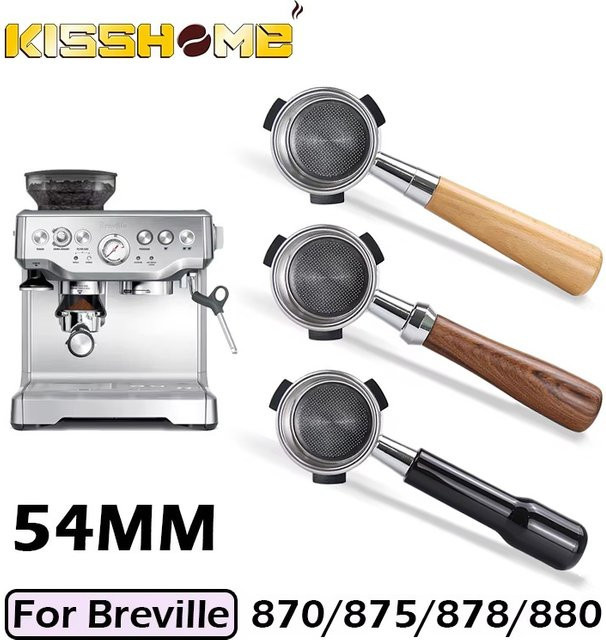 Kisshome Naked Siebträger 54 mm ohne Boden für Breville 870 878 880 Ersatzfilterkorb aus Edelstahl - Bild 1