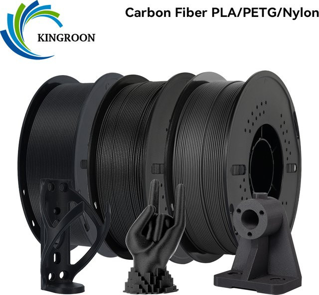 KINGROON Carbonfaser 3D-Filament für FDM-Drucker, Farbe: Schwarz, 1 kg - Bild 1