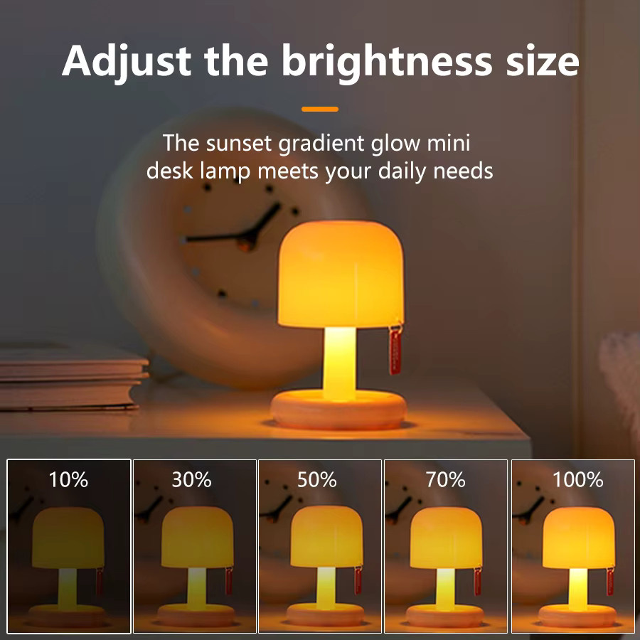 GGBEE Sonnenuntergang LED Tischlampe als Mini Nachtlicht mit USB-Ladefunktion, Weiß, Minimalistisches Design für Schlafzimmer und Bar - Bild 3