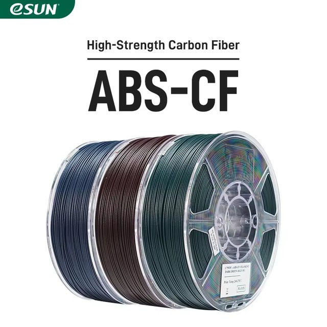 ESUN ABS-CF Kohlefaser-gefülltes ABS Filament 1,75mm, 1kg Spule für FDM 3D-Drucker in Schwarz und Rot - Bild 1