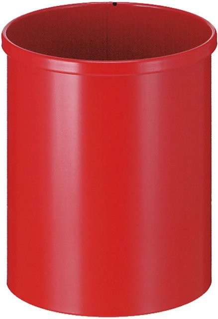 PROREGAL Runder Metall Papierkorb Rot, Höhe: 30,5 cm, Durchmesser: 25,5 cm - Bild 1