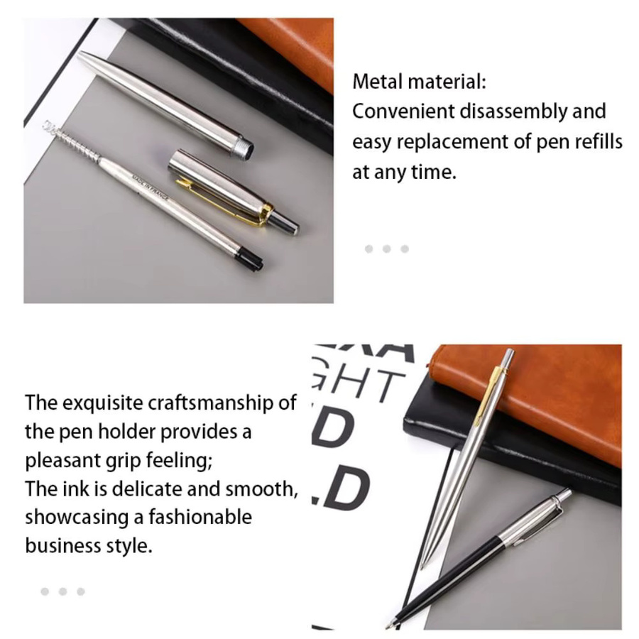 Kreativer Metall-Gelstift im Business-Stil mit blauer oder schwarzer Tinte inklusive Nachfüllung - Bild 3