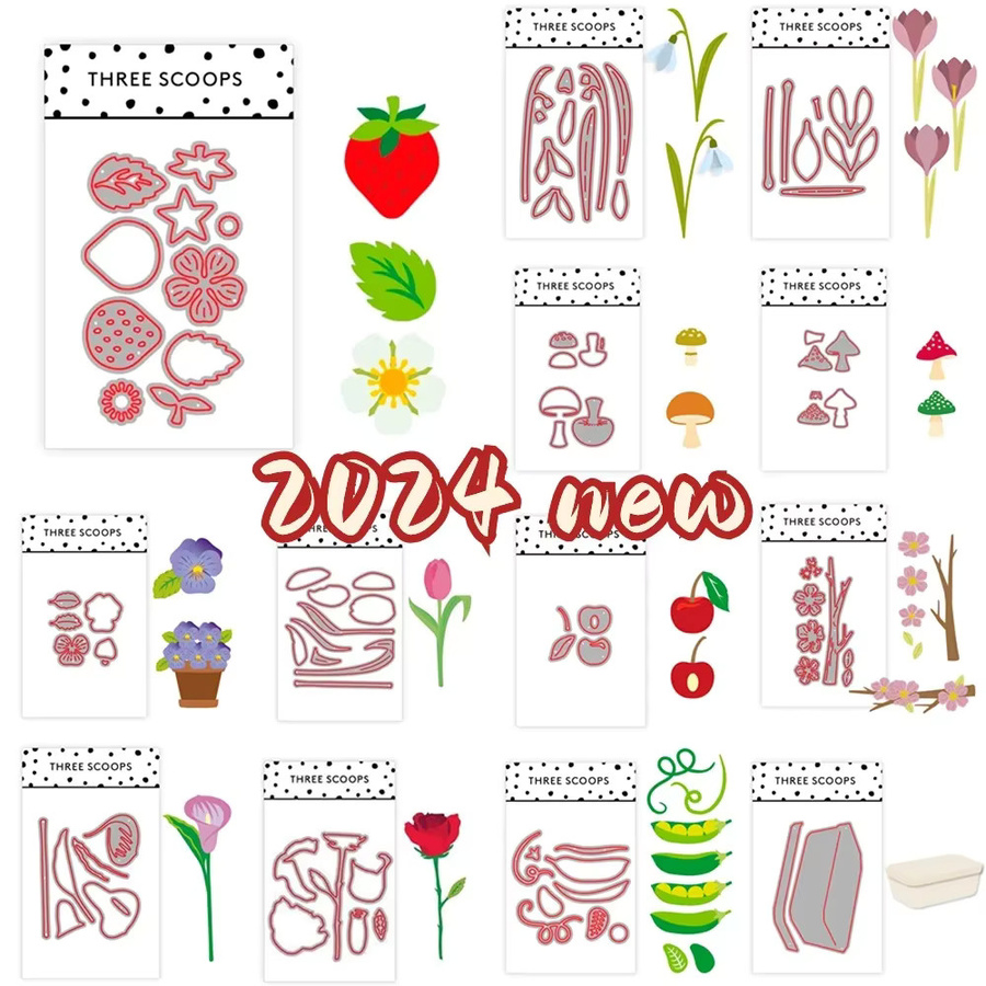 Metall Schneidrahmen mit Blumen-Motiv für DIY Scrapbooking und Bastelarbeiten, Mehrfarbig - Bild 1