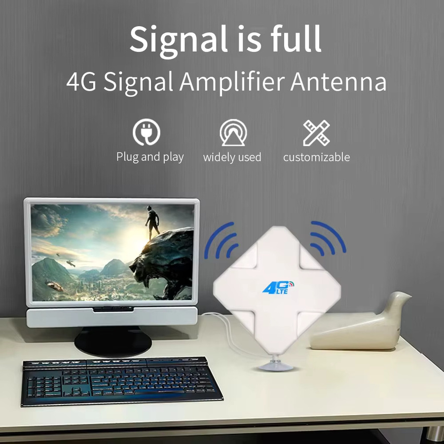 NOWEPOCH 4G LTE High Gain Panel Antenne 35 dBi mit SMA Stecker und 2 Meter RG174 Kabel in Weiß - Bild 2