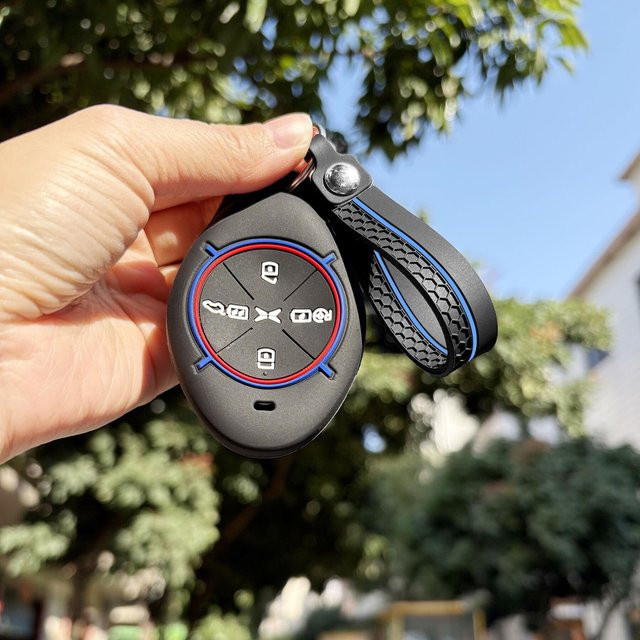 Silikon Auto Schlüsselhülle für Xpeng G3 G6 P7I G9 G3I P7 P5 X9 F57 in Schwarz - Bild 1