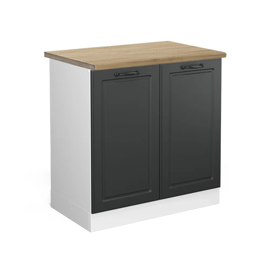 Vicco Spülenunterschrank R-Line Landhaus Stil in Anthrazit und Weiß mit Eichenoptik, B/T/H: 80 x 60 x 81,6 cm - Bild 2
