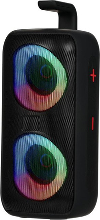 Andoer A85 Bluetooth tragbarer Lautsprecher mit RGB-Licht und Doppelhorn in Schwarz