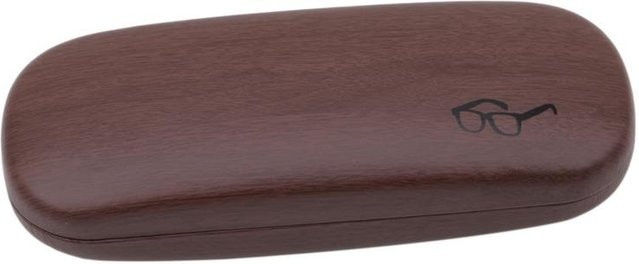 Hartschalenetui Holzmaserung, Metall, PU-Leder, grau, braun - Bild 1