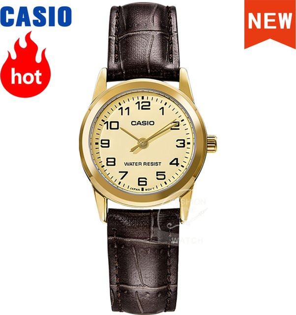 Casio Armbanduhr, Quarz, Gold, Leder, Damen - Bild 1