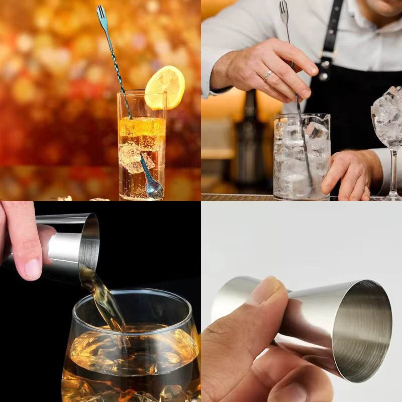XINGZHAOHOME Cocktail-Shaker-Set aus Edelstahl in Silber mit 750 ml Volumen und Barkeeper-Zubehör inklusive Rezepten - Bild 5