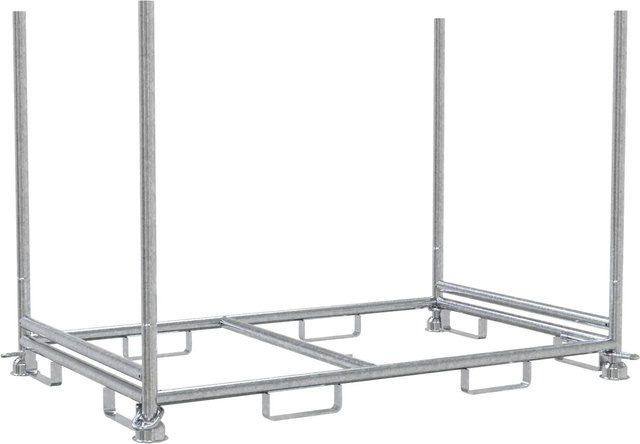 Schake Stapelpalette für 20 Absperrschranken aus Stahl, feuerverzinkt, Silber, B/T/H: 180 x 134 x 110 cm - Bild 1