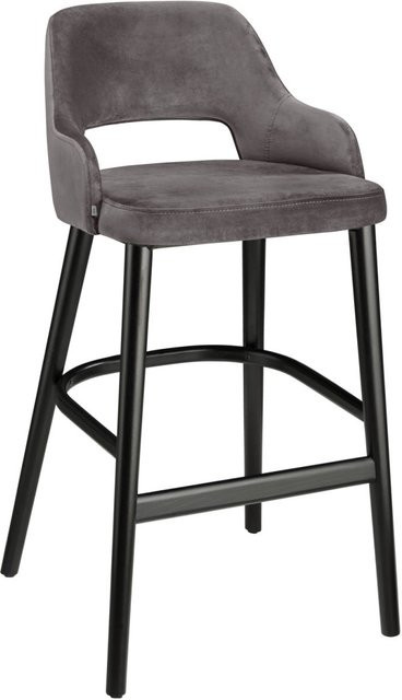 VEGA Barstuhl Tonda in Grau mit schwarzem Gestell, B/T/H: 53 x 62 x 103 cm - Bild 1