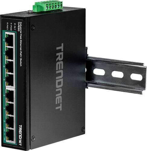 TRENDnet TI-PE80 Industrial Ethernet Switch mit 8 Ports 10/100 Mbit/s, PoE+ (200 W), Schwarz - Bild 2