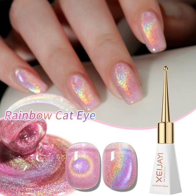 XEIJAYI Cat Eye Nagel Gel, Rosa, 15 ml, Schimmernd - Bild 1