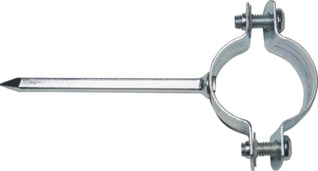 Sanitop-Wingenroth Einschlagrohrschelle aus verzinktem Stahl, Farbe Silber, 2 Stück, Durchmesser: 32 mm bis 35 mm - Bild 1